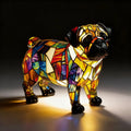 LED Night Light Glowing Dog Series Artistic Animal Statues French Bulldog Labrador Retriever Golden Retriever Resin Ornaments