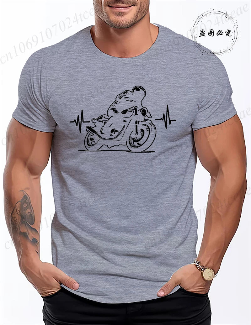 Motorcycle Racing Leisure T Shirt Men Clothing Short Sleeve Casual Top Tees Biker Motorcyclist Print Men Women T-Shirt Clothing