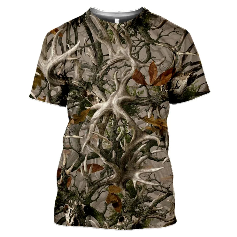 Hunting Camouflage T-Shirt Summer T Shirt Man 3D Printing Streetwear Clothing Short Sleeve Clothes Luxury T-Shirt Men Clothing
