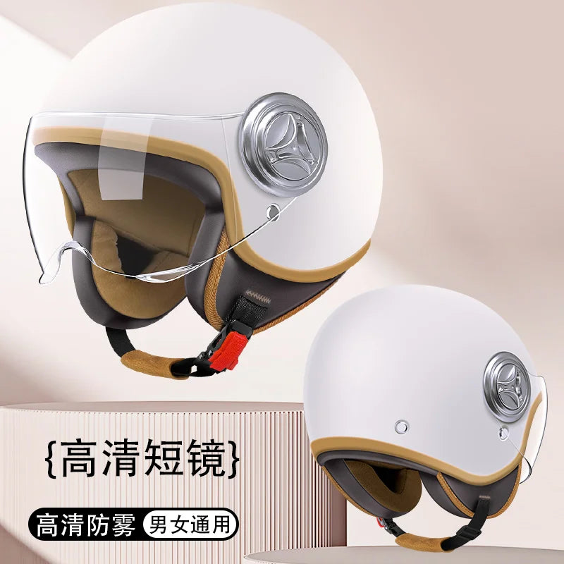 Lightweight retro 3/4 face style motorcycle helmet - Adult helmet. Suitable for both men and women.