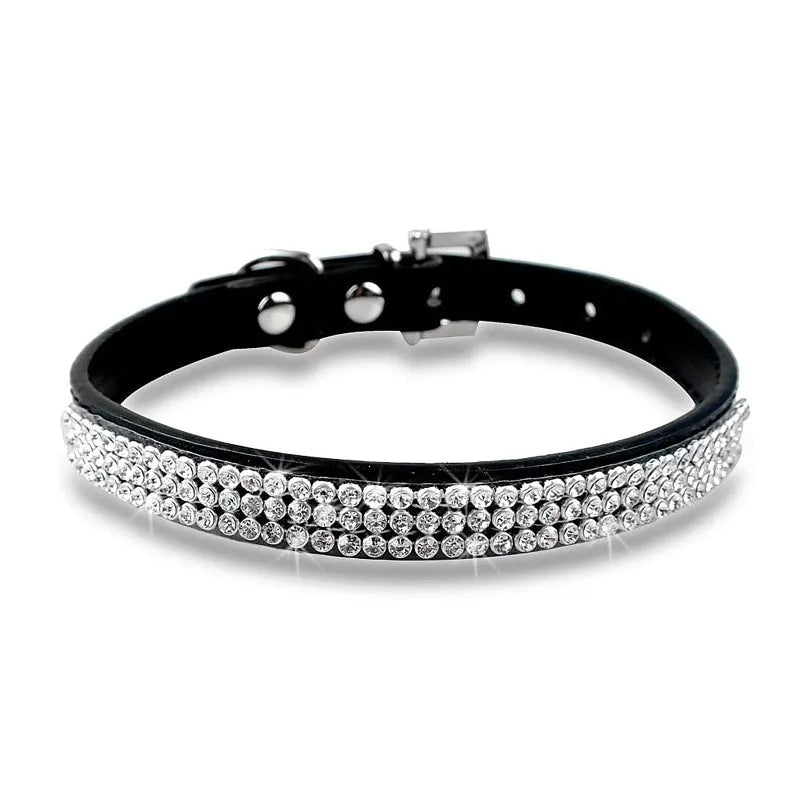 Dog Collar Diamond Rhinestone Buckle Crystals Sparkling Collar Multi-Drain Rhinestone Decoration Strong Non-Falling Pet Supplies