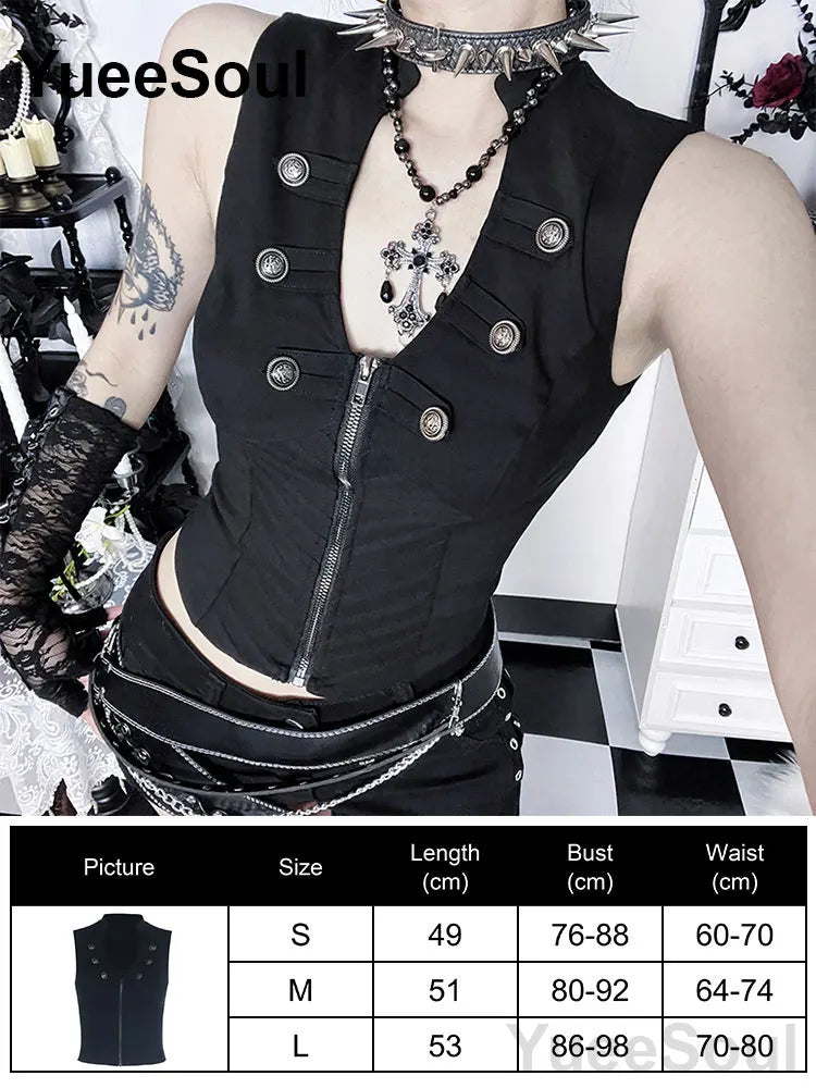 Gothic Crop Tops Black Lace Mesh Tanks Tops 2026 New Y2K Goth Punk Grunge Fairy Core Sexy Y2K Halloween 2000s Women Clothing