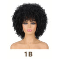 Short Kinky Curly Hair Wig for Black Women 12 Inch Afro High Puffy Curly Wigs With Bangs Synthetic Afro Kinky Curly Wig Cosplay