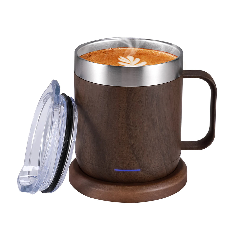 Self-Heating Coffee Mug Smart USB Warmer with 55°C (131°F) Thermostat Double Layer Food Grade Cup Warmer for Office/Home/Gifts