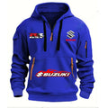 Suzuki men's sportswear, outdoor-style street motorcycle clothing, printed half-zipper street Harajuku clothing