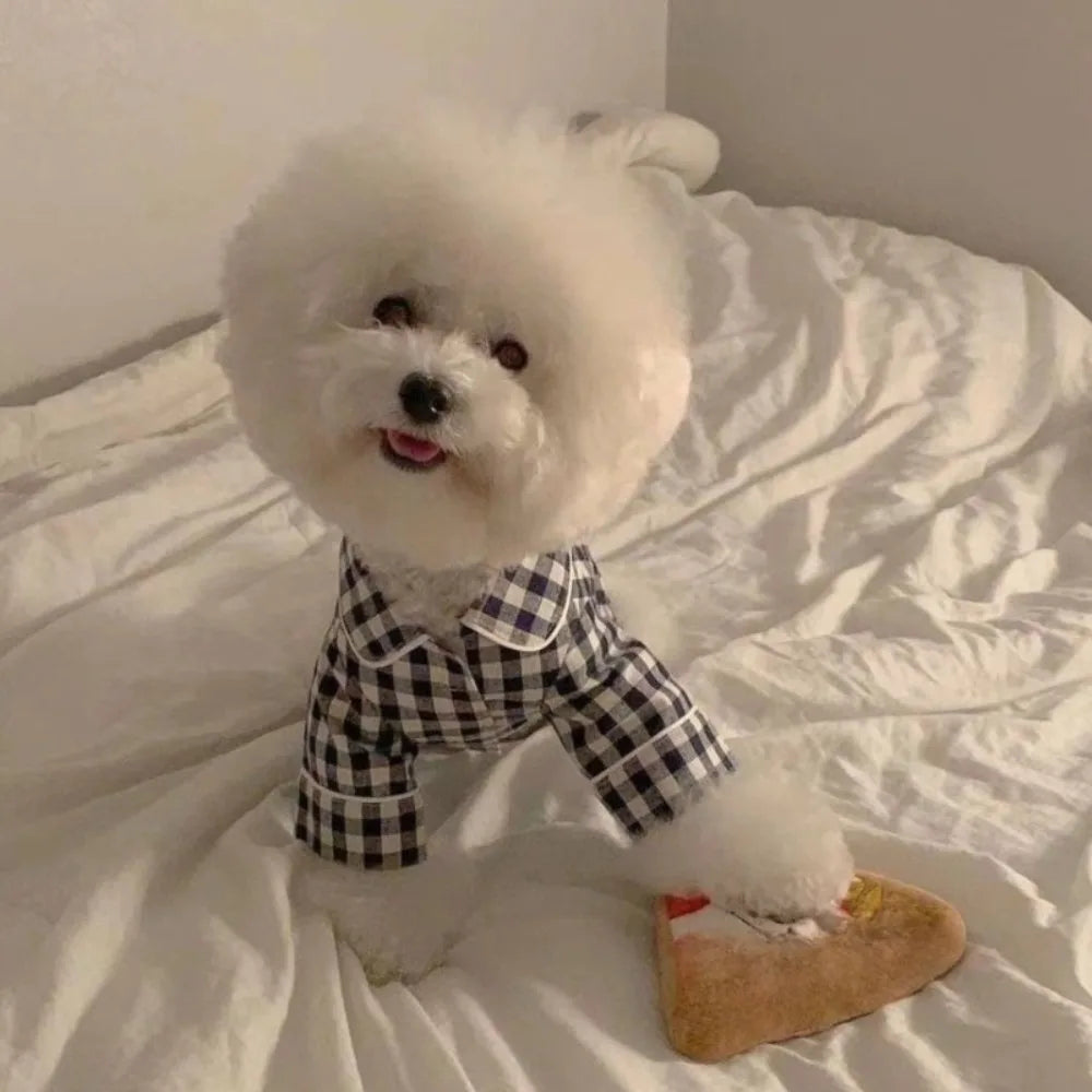 Pet Decoration Comfortable Ins Plaid Shirts Pet Clothing Elegant Fashion Dogs Pajamas Costume Cute Cat Dog Clothes Proposal