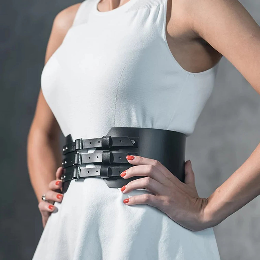 Women Fashion Belt Street Style Belt Corset Harness Decorative Leather Harness Waist Belt Punk Clothing Accessories