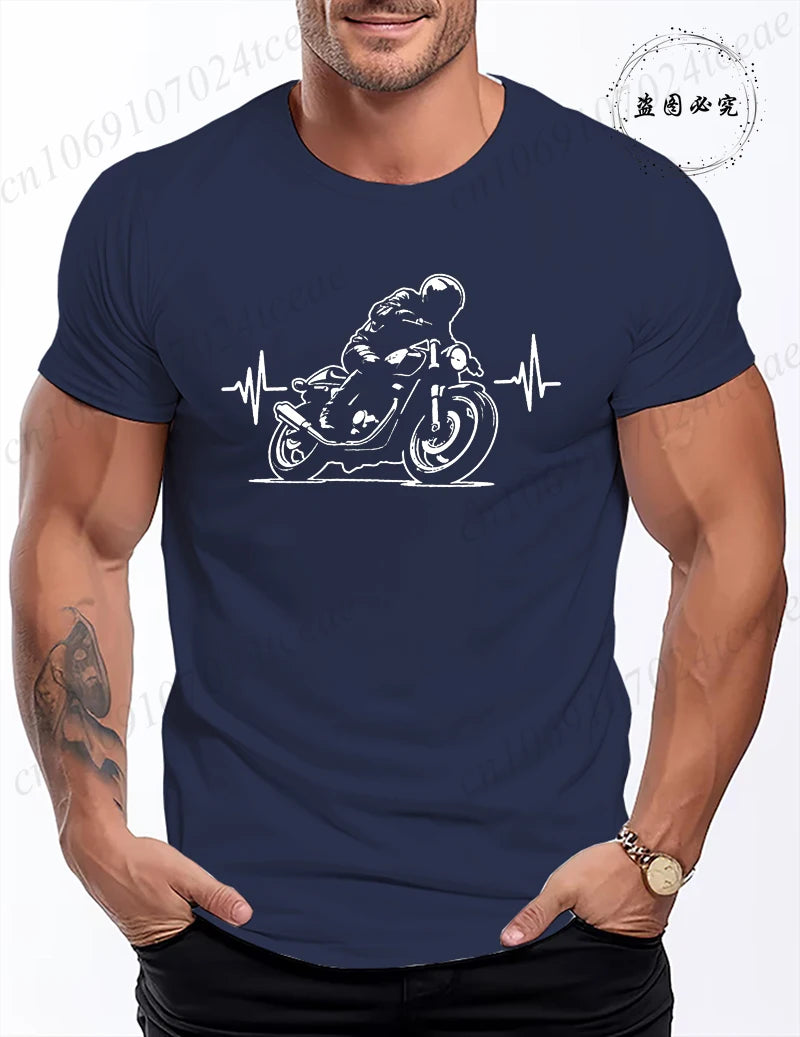 Motorcycle Racing Leisure T Shirt Men Clothing Short Sleeve Casual Top Tees Biker Motorcyclist Print Men Women T-Shirt Clothing