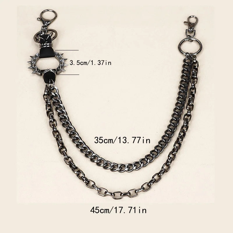 Hip Hop Pant Chain Waist Jeans accessories Metal Rock Motorcycle clothing