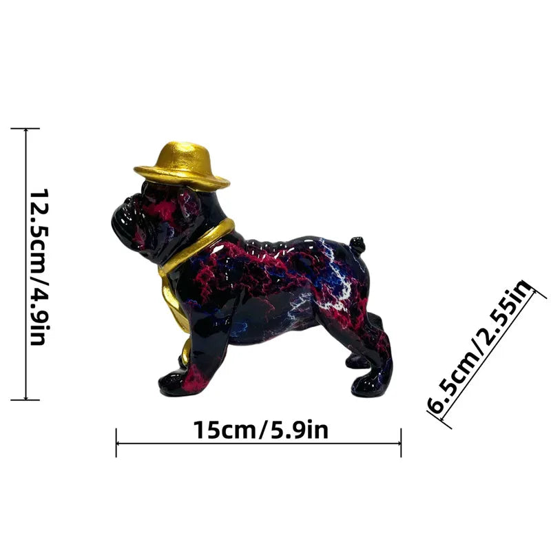Graffiti Dachshund Figurine Colorful Dog Statue Home Table Decoration Resin Bulldog Sculpture Animal Dogs Ornament for Room Desk