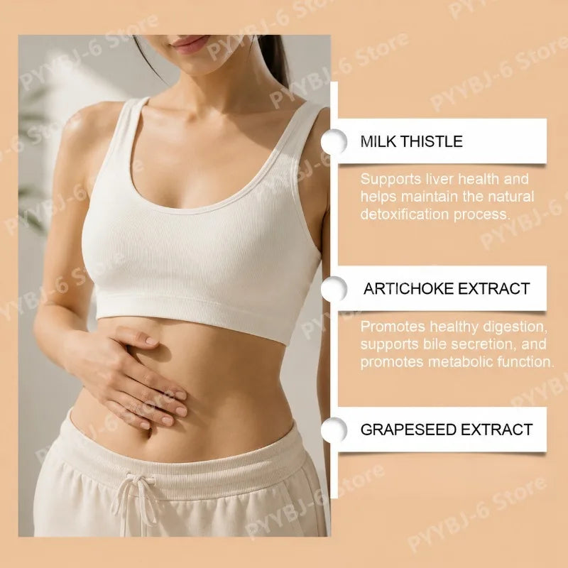 Digestive Wellness Formula Capsules Milk Thistle Artichoke Zinc Supports Gut Health Dietary Supplement for Adults 60 Capsule