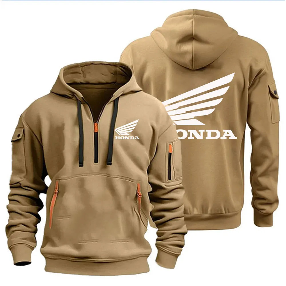 Men's Clothing Hoody Hoodie Motorcycle Jacket Honda Wing Logo Print Sweatshirt Pullover Trendy Biker Jacket Autumn and winter