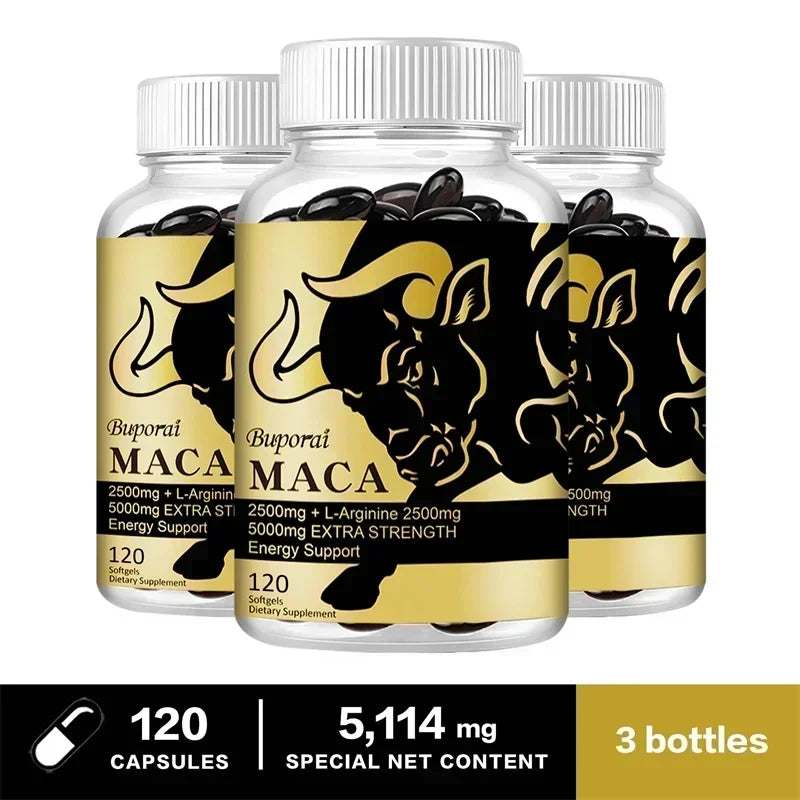 Maca Root Supplement - with Panax Ginseng To Boost Energy, Improve Endurance, Muscle Strength and Athletic Performance