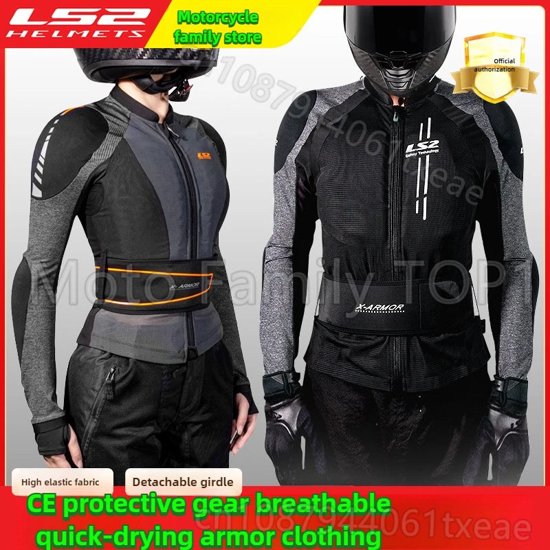 OriginalLS2 Motorcycle Jacket X-Armor Motocross Riding Clothing Summer Breathable Motorbike Jacket Men Women Moto Racing Jacket