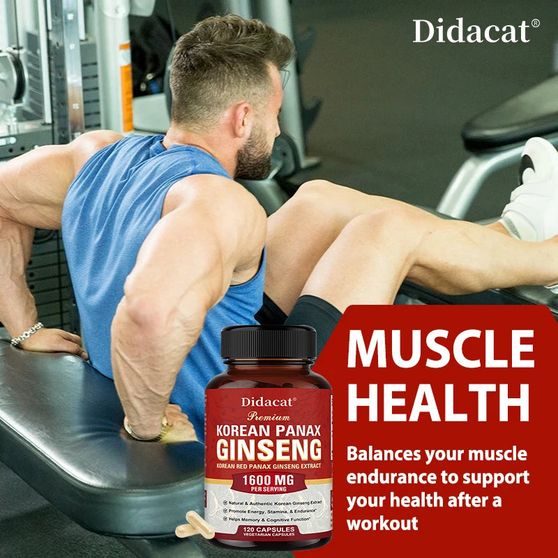 Korean Red Ginseng Extract - Supports Maximum Strength and Energy, Immune Health Supplement, Vitality, Stamina, Strength