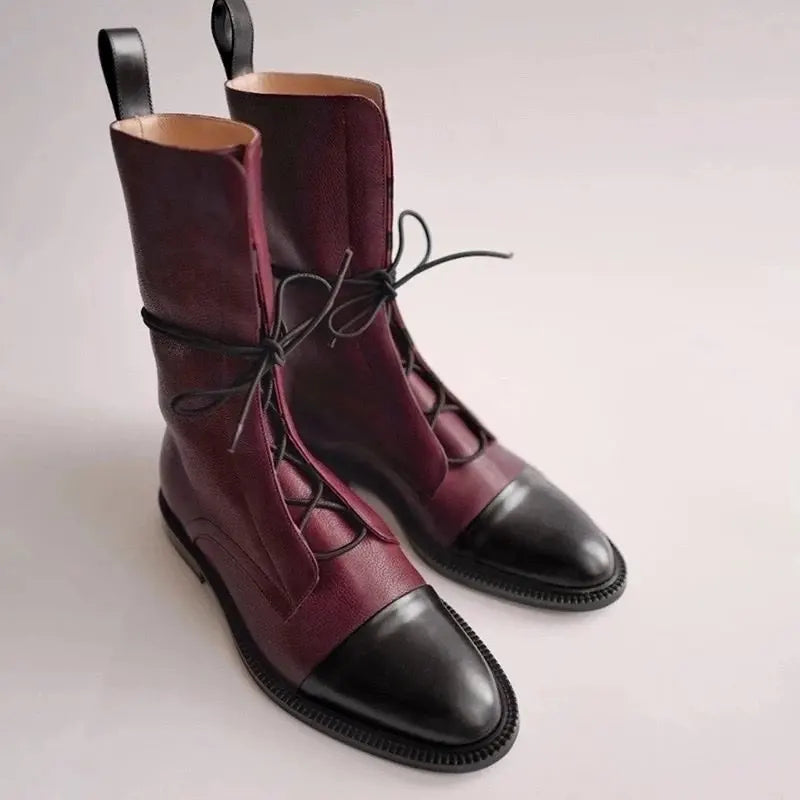 Boots Women's 2023 New Autumn Shoes Single Boots British Style Mid Barrel Slim Boots Children's Black Motorcycle Boots