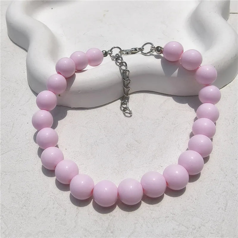 Fashion Dog Necklace Cat Collar DIY Pet Pearl Collar Jewelry Puppy Accessories Dog Neck Chain Chihuahua Pet Grooming Supplies