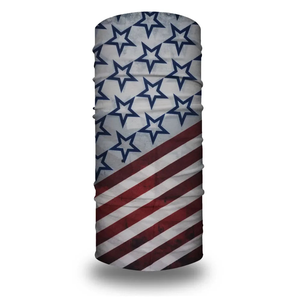 American Flag Tube Bandana Turbans Headwrap for Women Men Wind Dustproof Neck Gaiter Balaclava Seamless Multifunctional Headband