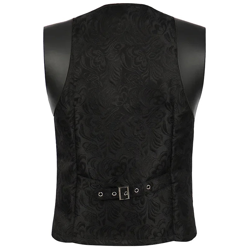 Medieval Jacket Gothic Mens Victorian Suit Vest Steampunk Gothic Waistcoat Men's Casual Vest Stage Show Costume Evening Dress