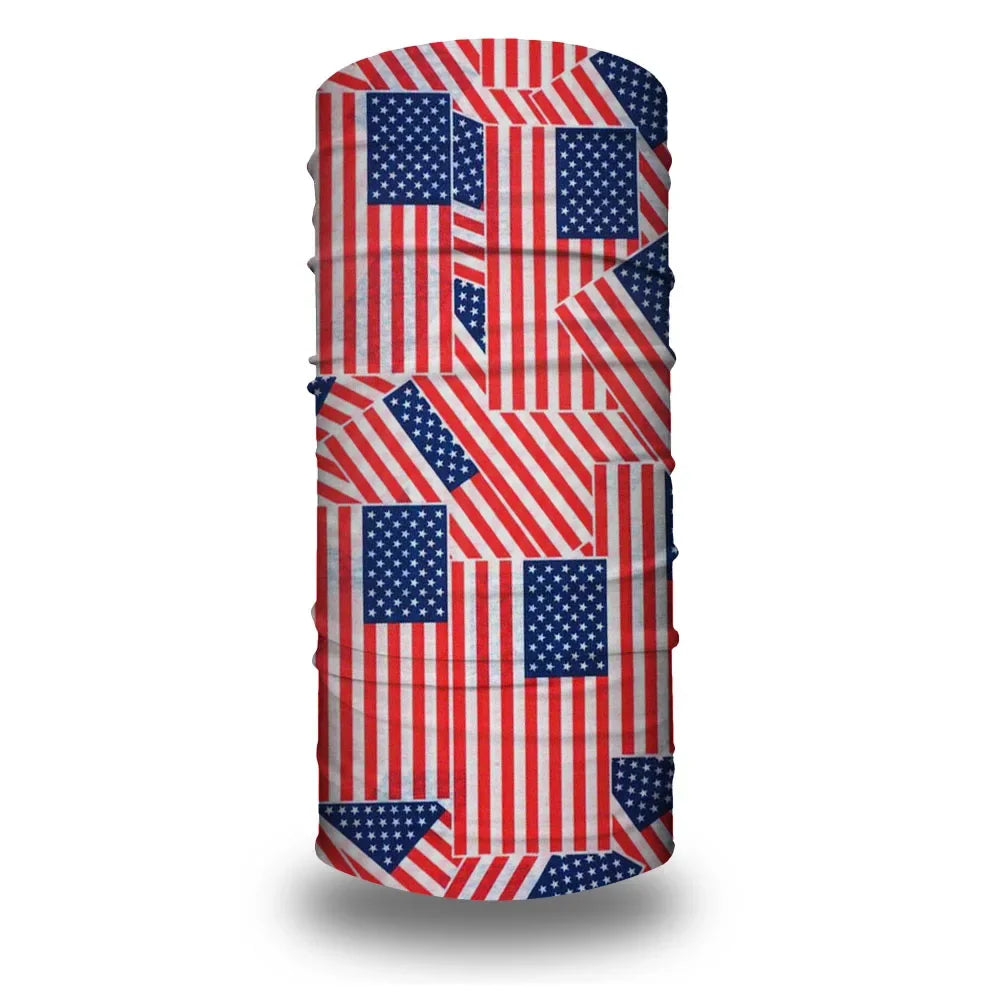 American Flag Tube Bandana Turbans Headwrap for Women Men Wind Dustproof Neck Gaiter Balaclava Seamless Multifunctional Headband