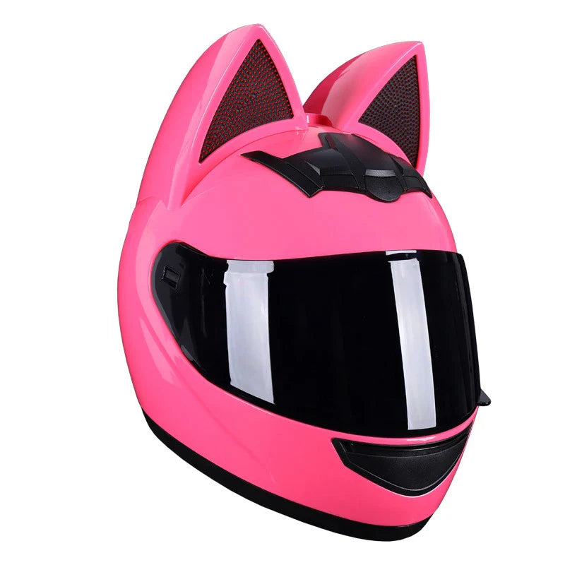 Cat Ear Motorcycle Helmet Full Face Detachable DOT Certification Safety Moto Helmet For Women Men Breathable Gift For Girlfriend