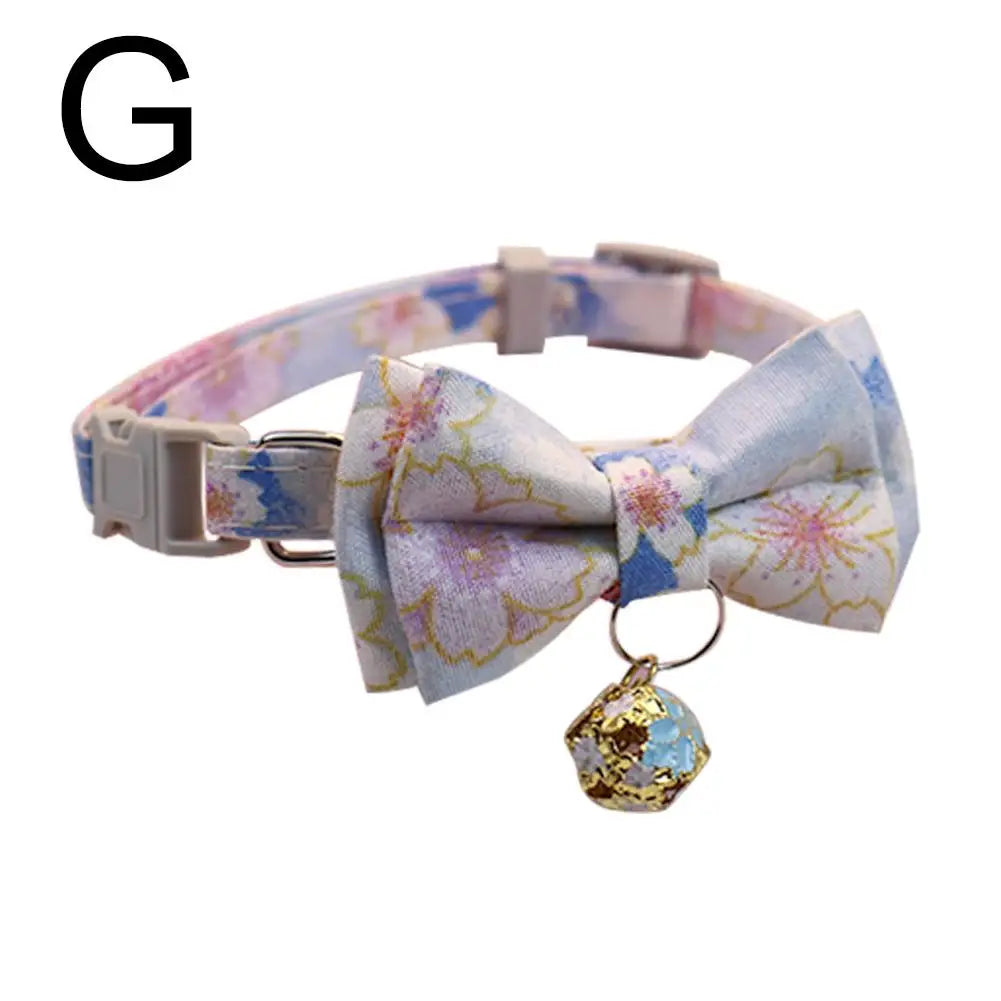 Cute Cat Collar with Bow Tie Cute Plaid Pattern Dog Collar with Bow tie and Durable Buckle Collar for Small Medium Pet