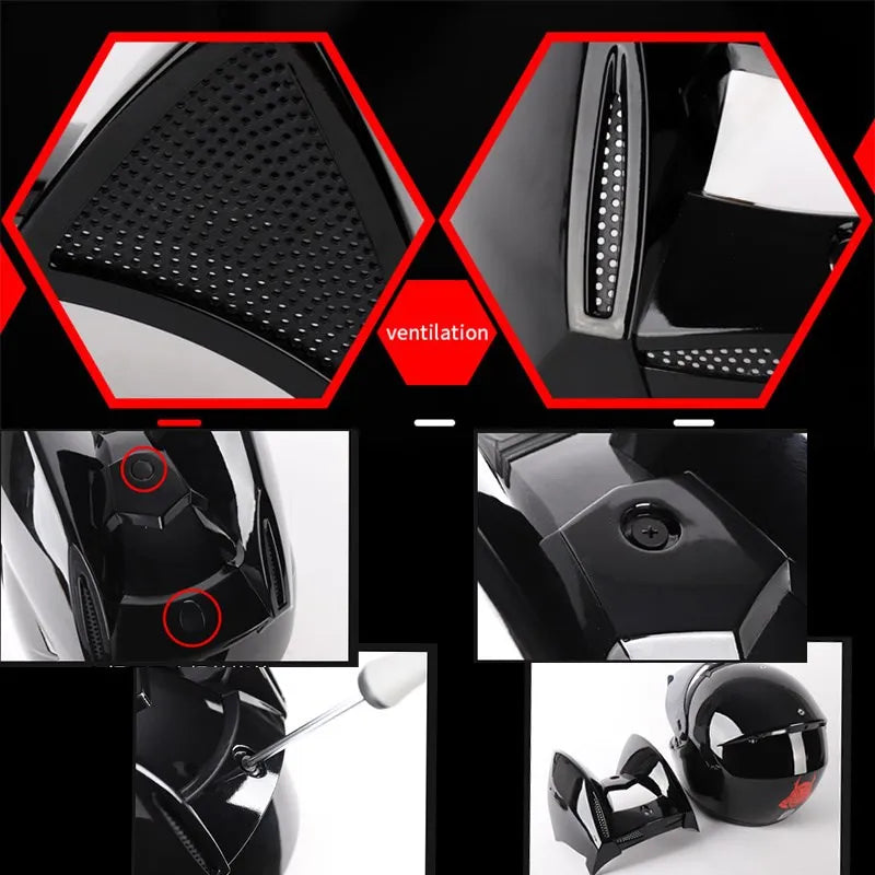 Capacete Casque Moto Motorcycle Full Face Helmet Women Moto Ear Helmets Personality Motorbike Helmet Cat Ear Helmet Motocross