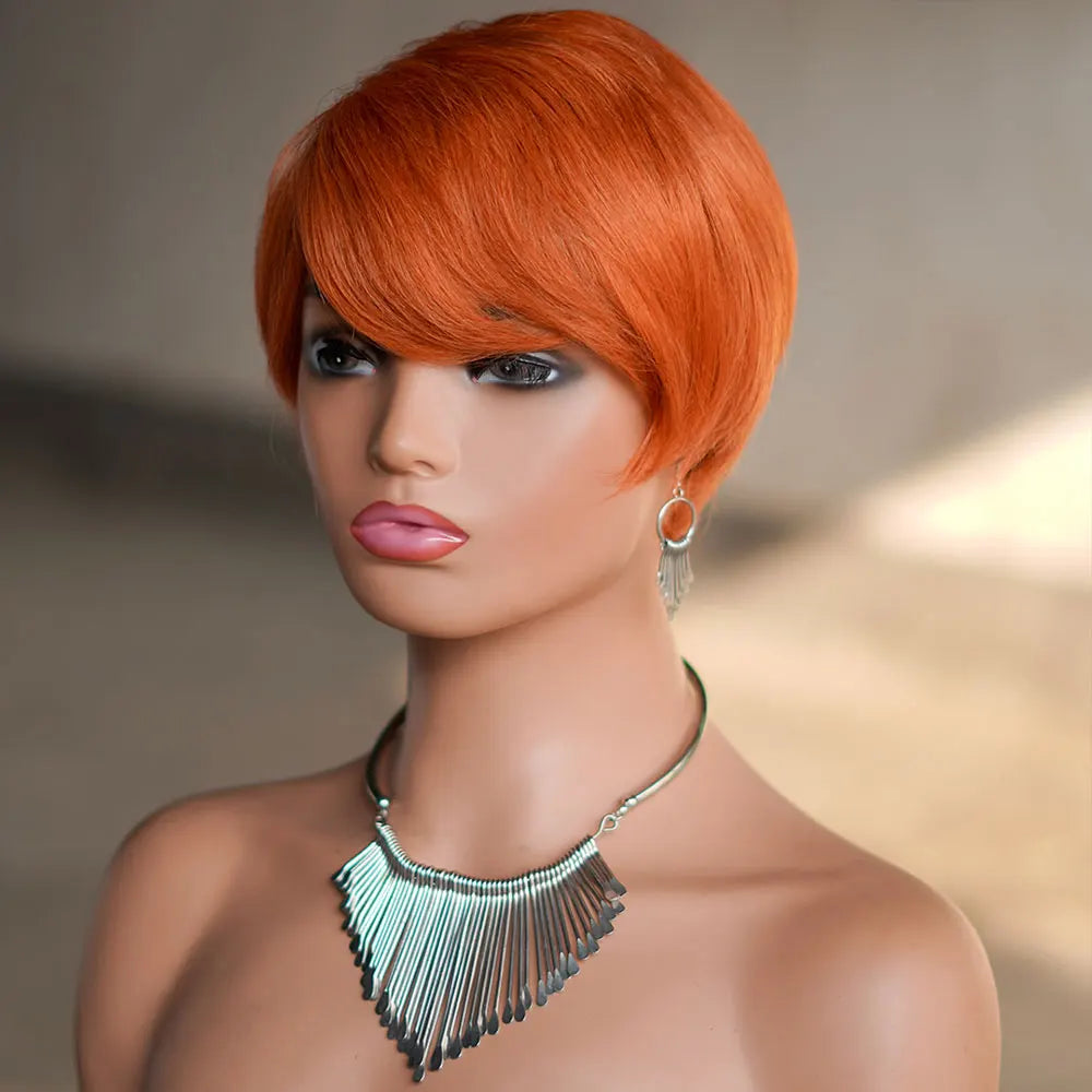 INS FACIN Short Bob Wigs None Lace Front Brazilian Remy Human Hair Wigs with Bangs Kinky Curly Wigs for Women 180% Density