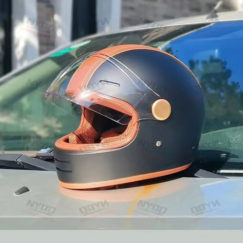 Retro Full-Face Motorcycle Helmet Off-Road Capabilities Durable Materials Enhanced Safety DOT Certified Helmet Motorcycle