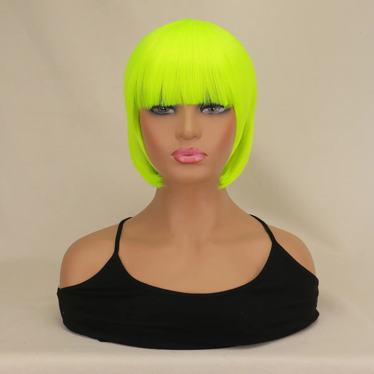 Short Bob Wig With Bangs Synthetic Wigs For Women Black Blonde Pink Lolita Cosplay Party Natural Hair Perruque Bob