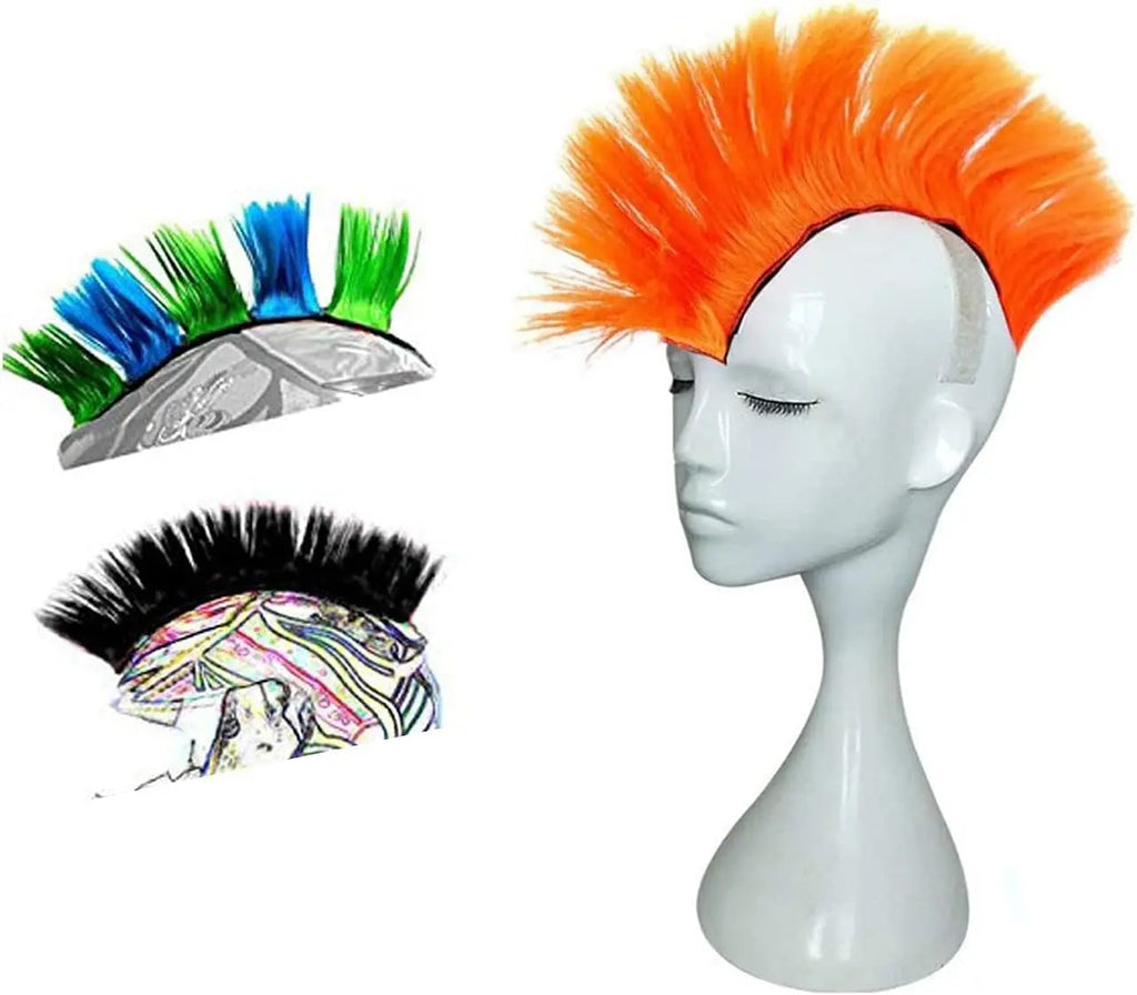 Synthetic Wigs Helmet Hawks Motorcycle Helmet Mohawk for Bicycle/Almost Helmet/Stick Reusable Design (Helmet Not Included)