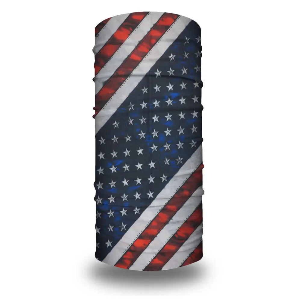 American Flag Tube Bandana Turbans Headwrap for Women Men Wind Dustproof Neck Gaiter Balaclava Seamless Multifunctional Headband