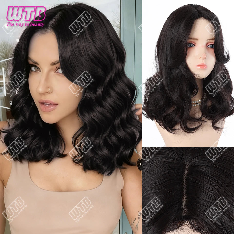 Synthetic Short Wavy Wigs for Women Black Bob Wigs for Black Women Short Bob Curly Wavy Hair Wigs Synthetic Curly Hair