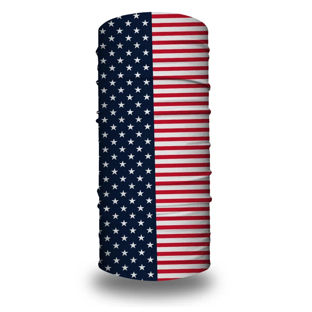 American Flag Tube Bandana Turbans Headwrap for Women Men Wind Dustproof Neck Gaiter Balaclava Seamless Multifunctional Headband