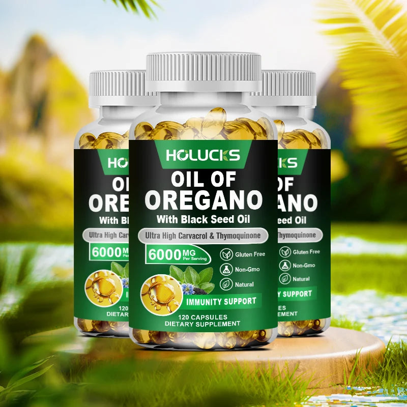 Pure Oil of Oregano Supplement, for Sinus Relief, Allergies & Healthy Immune Response, Respiratory & Gut Health, GMP Certified