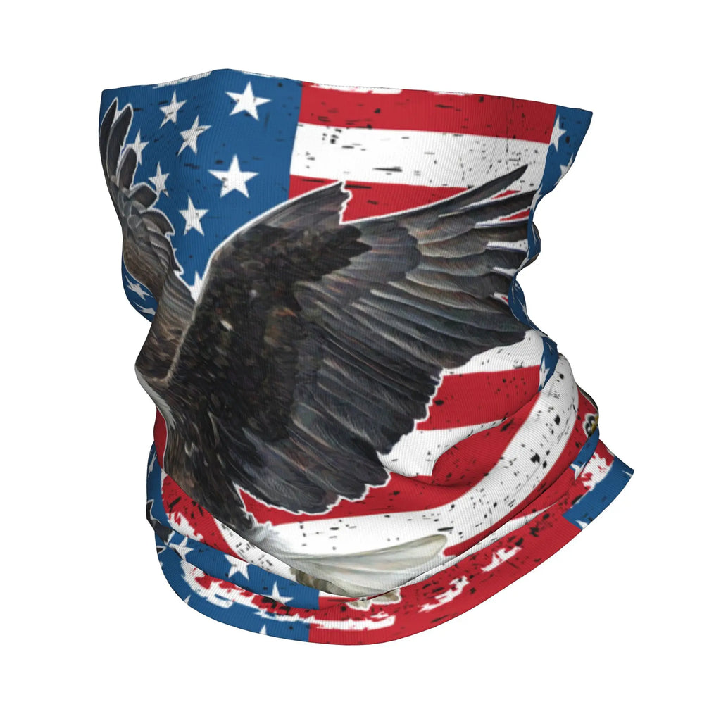 Custom Vintage American Flag Bandana Neck Gaiter for Hiking Hunting Women Men Wrap Scarf USA Proud Balaclava Warmer