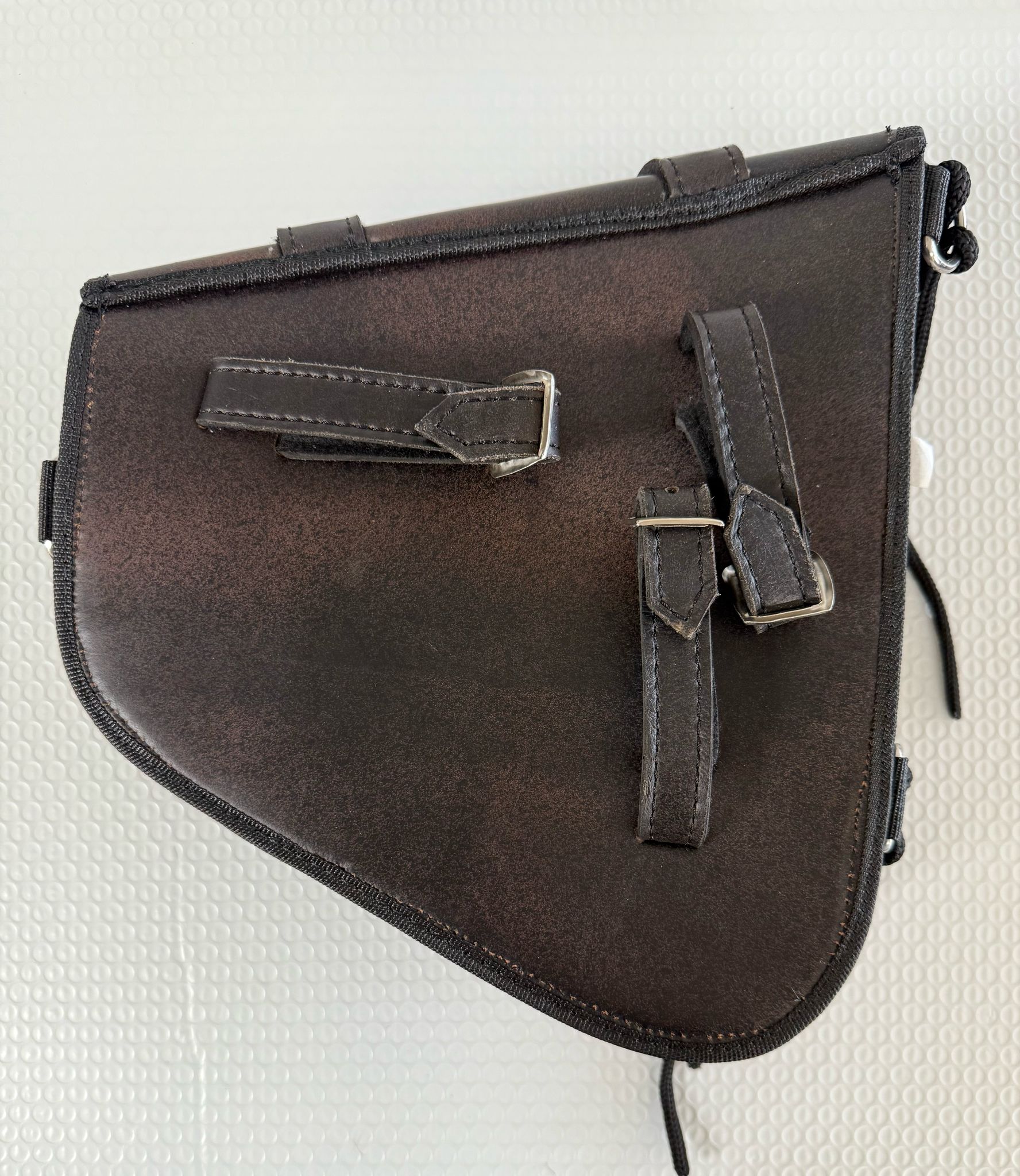 Genuine Distressed Brown Leather Left Side Solo Swing Arm Bag
