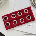 Punk Girl Fabric Hollow Elastic Headbands Metal Rock Personalized Hollow Eyelets Hair Band Casual Sports Grommet Headband