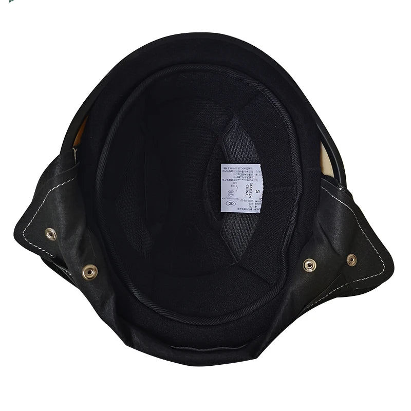Stylish Vintage Half Helmet – Lightweight Open Face with Breathable Liner, Retro Motorcycle Gear for Urban Riders