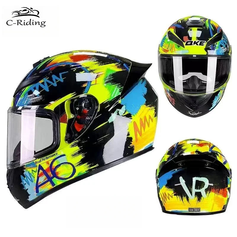 Adult Helmets For Motorcycle Full Face Helmet HD Visors Capacete De Moto Capacetes DOT Approved