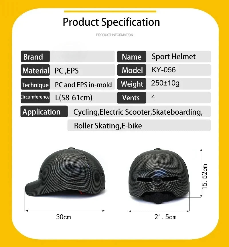 Ventilated Moto-Style Bike Helmet - Certification for E-Bicycle and Scooter & Urban Commuting