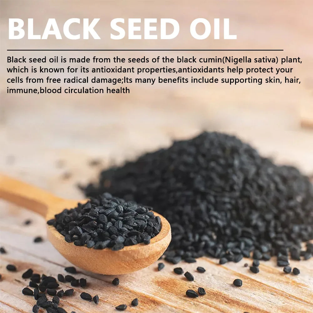 Black Seed Oil - Supports Immune, Joint, Digestive, Hair, Skin Health and Overall Health - Non-GMO, Gluten Free Supplement