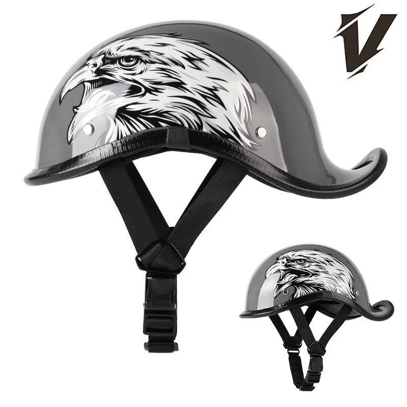 Motorcycle Helmet — Retro Street-Style Helmet All-Season Use Unisex Street Riding Protective Gear Safety Protective Equipment