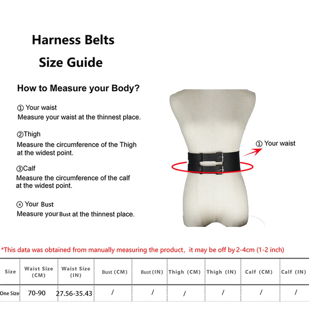 Women Fashion Belt Street Style Belt Corset Harness Decorative Leather Harness Waist Belt Punk Clothing Accessories