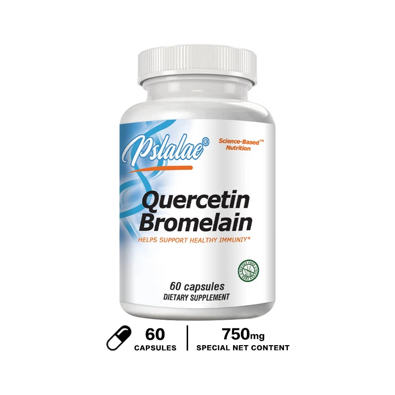 Quercetin Bromelain, Immune Support, Heart, Joint & Respiratory Health, Non-GMO, Vegan Capsules