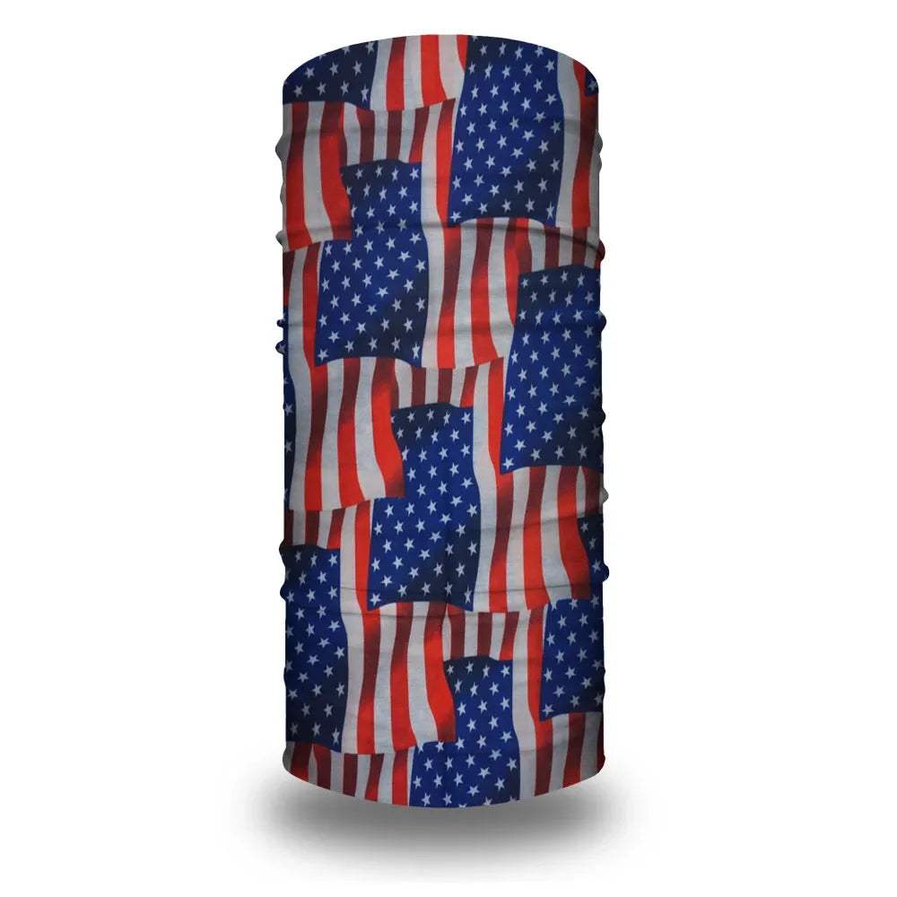 American Flag Tube Bandana Turbans Headwrap for Women Men Wind Dustproof Neck Gaiter Balaclava Seamless Multifunctional Headband