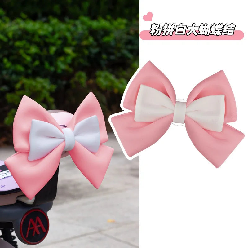 Helmet bow decoration, motorcycle electric vehicle accessories, large cute, ski helmet locomotive helmet accessories