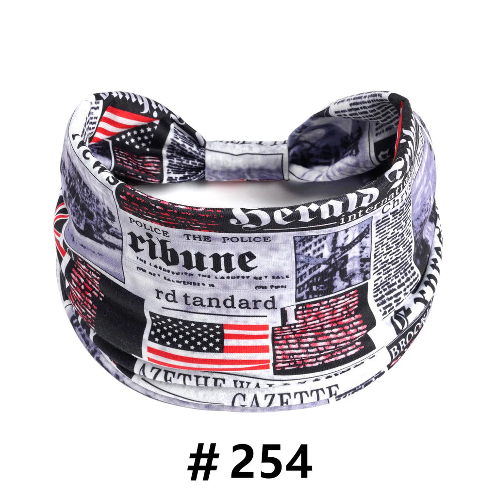 American Flag Headbands Women 4th of July Head Band Wide Turban Headwrap Red White and Blue Hairbands USA Patriotic Accessories