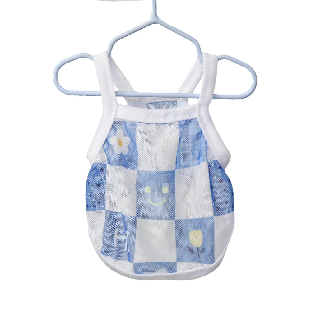 Pet clothing is fresh cute fashionable summer thin cat and dog clothing breathable mesh suspender and stylish vest