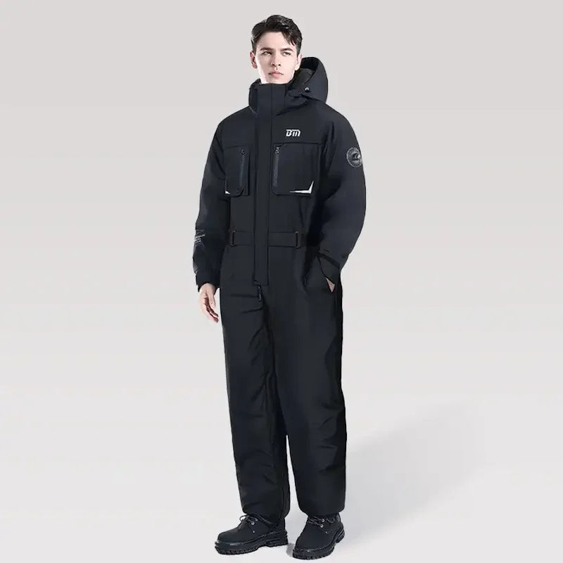 Motorcycle Riding Winter Coldproof Clothing Winter Fashion Waist Designwarm Cotton Jumpsuit Thickened Waterproof Snowmobile Suit